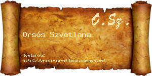 Orsós Szvetlana névjegykártya