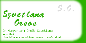 szvetlana orsos business card